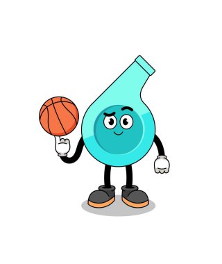 Bir basketbol oyuncusu olarak ıslık illüstrasyonu, karakter tasarımı