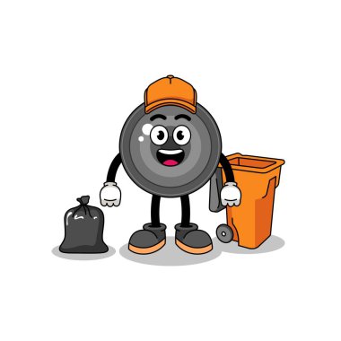 Kamera merceği karikatürü çöp toplayıcısı, karakter tasarımı