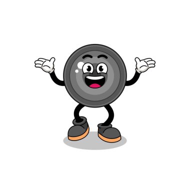 Kamera merceği karikatürü mutlu bir jest, karakter tasarımı ile arama