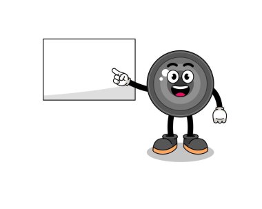 Kamera merceği illüstrasyonu sunum yapıyor, karakter tasarımı