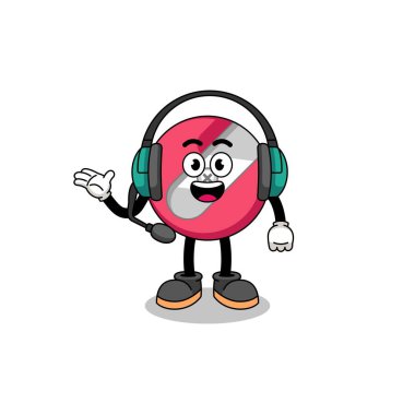 Müşteri hizmetleri Maskotu Illustrat olarak kalem açacağı iyonu