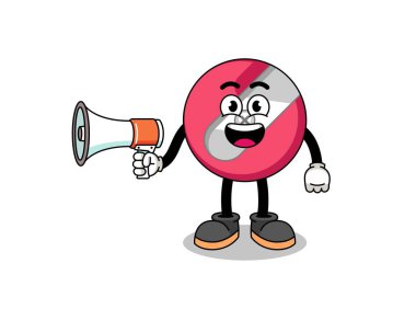 Çizgi film çizimleri elinde megafon kalem açacağı tutuyor.