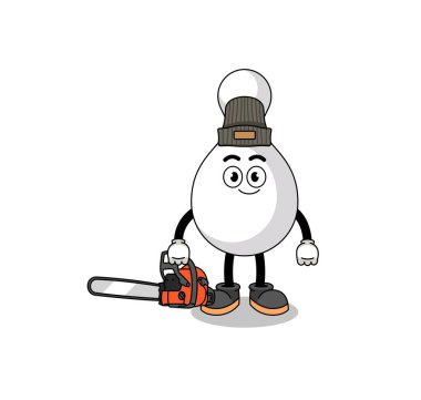 Bir oduncu olarak bowling broşu çizimi, karakter tasarımı