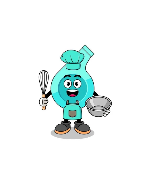 Illustrazione Fischietto Come Chef Panetteria Character Design — Vettoriale Stock