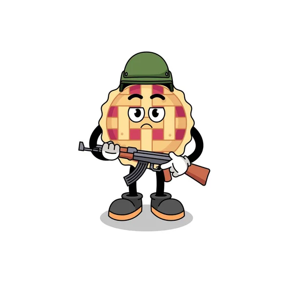 Caricature Soldat Tarte Aux Pommes Personnage Design — Image vectorielle