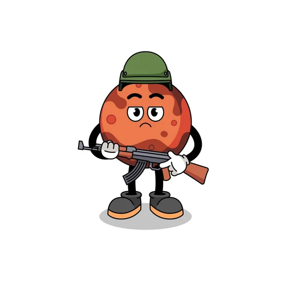 Dessin Animé Mars Planet Soldier Character Design — Image vectorielle