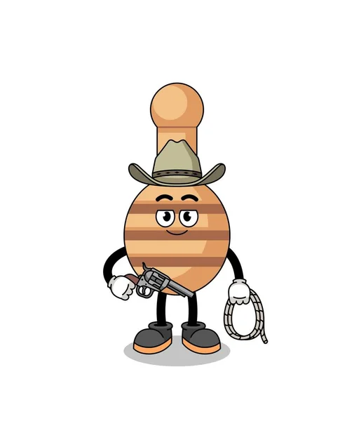 Character Mascot Honey Dipper Cowboy Character Design — Stock Vector