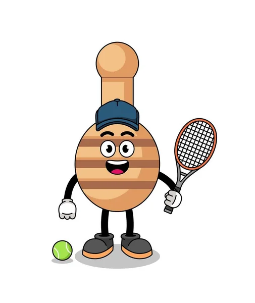 テニス選手としてのハニー ディッパーのイラストキャラクターデザイン — ストックベクタ