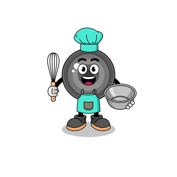 Illustration Camera Lens Bakery Chef Character Design — Stock Vector