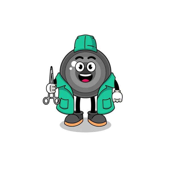 Illustration Camera Lens Mascot Surgeon Character Design — Stock Vector