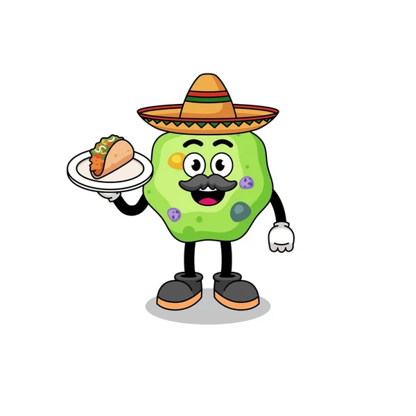Desenho Animado Caráter Ameba Como Chef Mexicano Design Personagem — Vetor de Stock