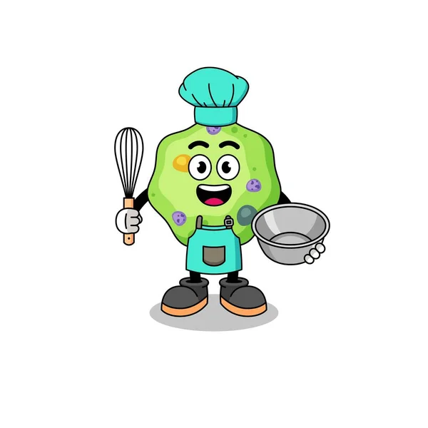 Illustration Amibe Tant Que Chef Boulangerie Character Design — Image vectorielle