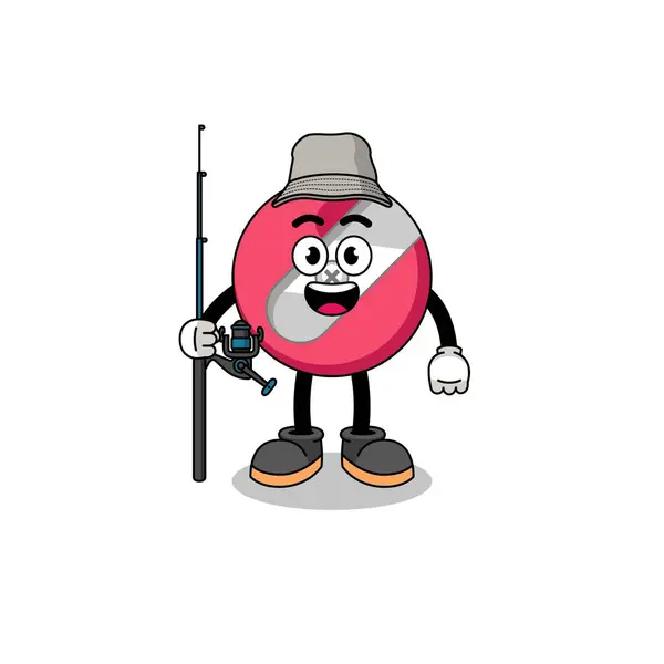 Ion Pencil Sharpener Fisherman Mascota Illustrat — Vector de stock