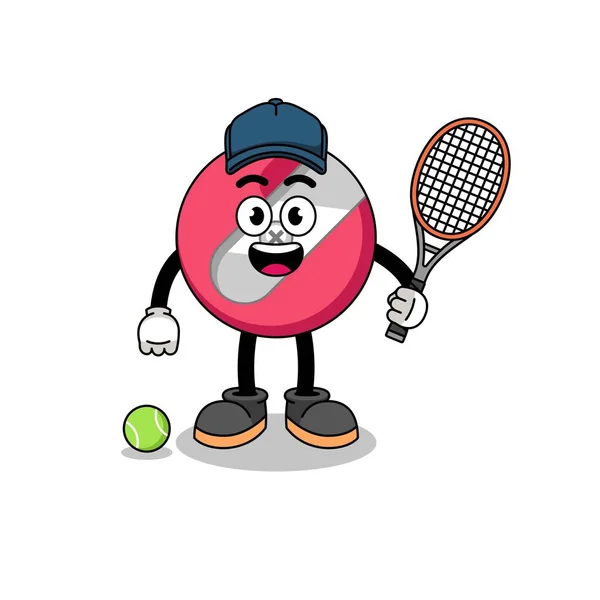 Illustratie Als Een Tennis Speler Puntenslijper — Stockvector