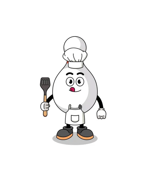 保龄球销厨师的吉祥物说明 人物设计 — 图库矢量图片