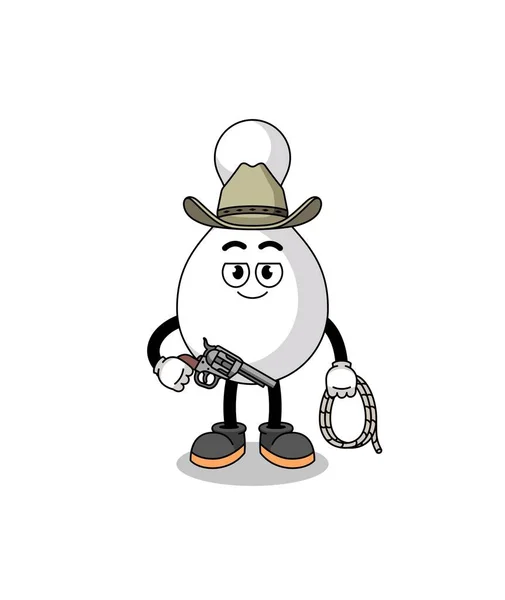 Karakter Mascotte Van Bowling Pin Als Een Cowboy Karakter Ontwerp — Stockvector