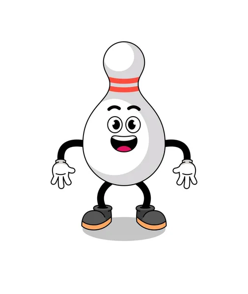 Bowling Pin Cartoon Surprised Gesture Character Design — Stock Vector