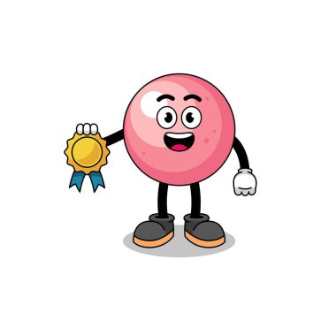 sakız topu çizimi tatmin edici madalya garantili karakter tasarımı