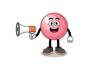 sakız topu çizimi megafon, karakter tasarımı