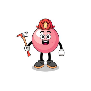 Sakız topunun maskotu itfaiyeci, karakter tasarımı