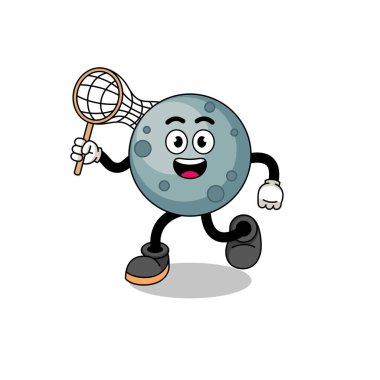 Bir kelebek yakalayan asteroid karikatürü, karakter tasarımı