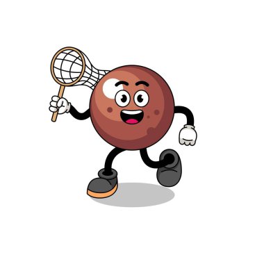 Kelebek yakalayan çikolata topu çizgi filmi, karakter tasarımı.