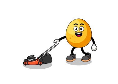 Altın Yumurta Çizimi Çim biçme makinesi, karakter tasarımı