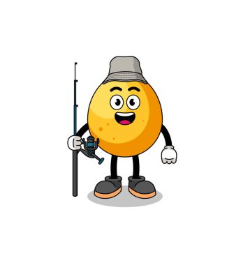 Altın Yumurta Balıkçısının Maskot İllüstrasyonu, karakter tasarımı