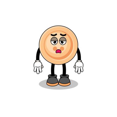 Yorgunluk jestli düğme çizgi filmi, karakter tasarımı