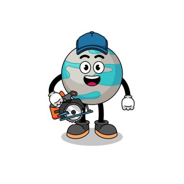 Gezegenin ahşap işçisi olarak çizgi film çizimi, karakter tasarımı