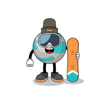 Snowboard oyuncusunun maskot çizgi filmi, karakter tasarımı