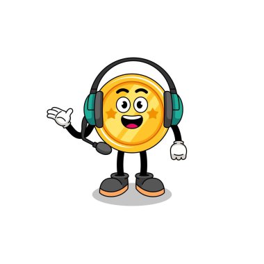 Müşteri hizmetleri olarak madalyanın maskotu, karakter tasarımı