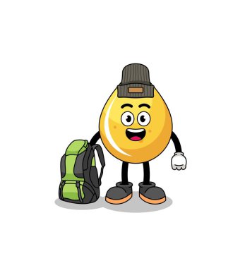 Bal damlası maskotu bir yürüyüşçü, karakter tasarımı