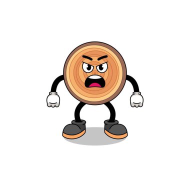 Ahşap karikatür çizimi kızgın ifade, karakter tasarımı