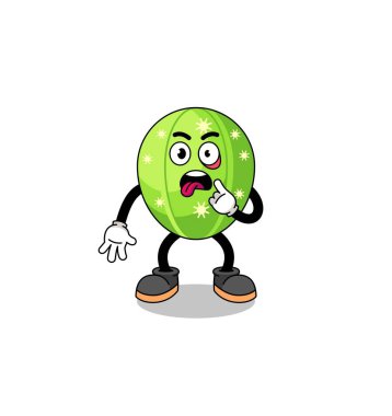 Kaktüslerin dili dışarı fırlamış, karakter tasarımı