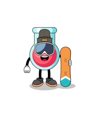 Laboratuar beher oyuncusunun maskot karikatürü, karakter tasarımı