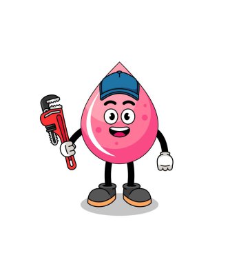 Tesisatçı olarak çilek suyu çizimi, karakter tasarımı.