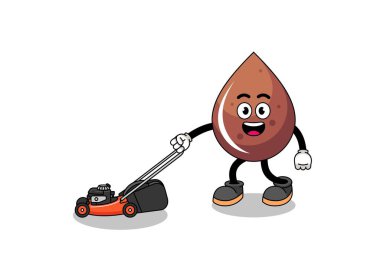 Çikolata damlası çizimi çim biçme makinesi, karakter tasarımı