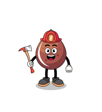 Çikolata maskotu itfaiyeci, karakter tasarımı.