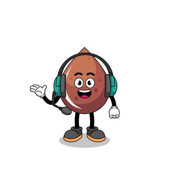 Müşteri hizmetleri olarak çikolata damlalarının maskotu tasarımı, karakter tasarımı