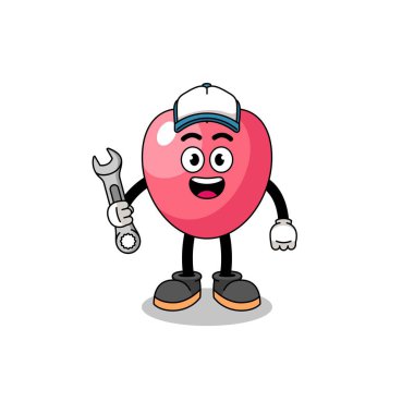 kalp sembolü çizim karikatürü mekanik, karakter tasarımı