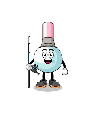 Pamuk tomurcuğu balıkçısının maskotu tasarımı, karakter tasarımı