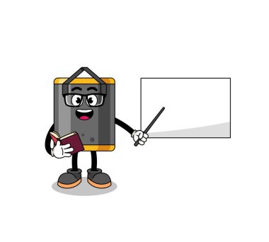 Kum torbası öğretmeninin maskot çizgi filmi, karakter tasarımı