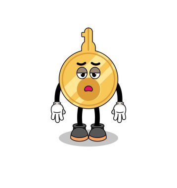 Yorgunluk jestli anahtar çizgi film, karakter tasarımı