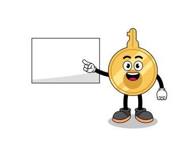 anahtar illüstrasyon bir sunum yapıyor, karakter tasarımı