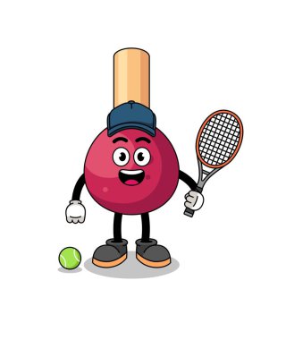 bir tenis oyuncusu olarak illüstrasyon eşleşmesi, karakter tasarımı