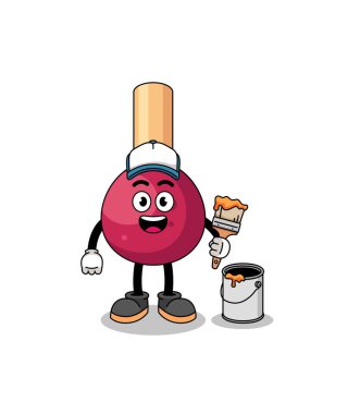 Ressam olarak kibritlerin karakter maskotu, karakter tasarımı