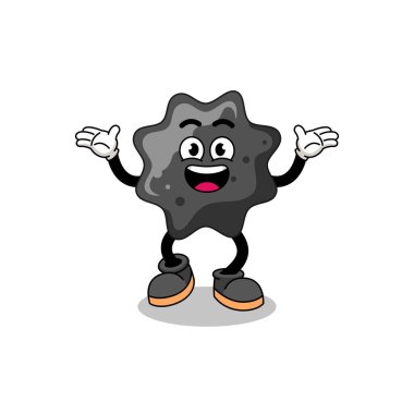 Mutlu bir jest ve karakter tasarımı içeren mürekkep karikatürü araması