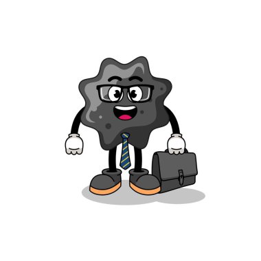 İş adamı olarak mürekkep maskotu, karakter tasarımı.