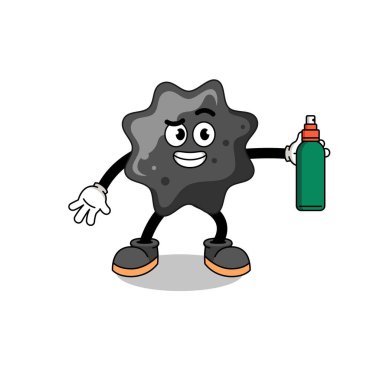 mürekkep çizimi karikatürü sivrisinek kovucu, karakter tasarımı